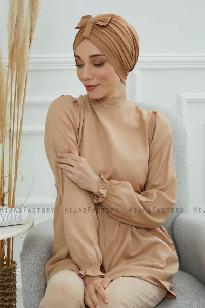 Agnes - Lysebrun Bomull Turban