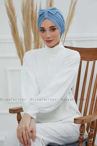 Agnes - Sky Blue Bomull Turban