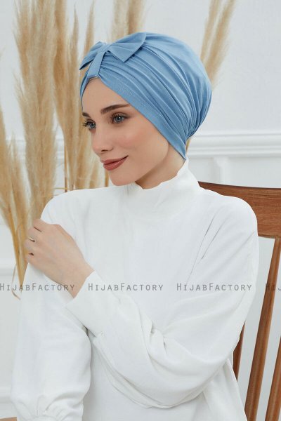 Agnes - Sky Blue Bomull Turban
