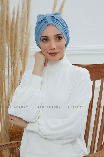 Agnes - Sky Blue Bomull Turban