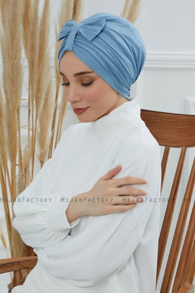 Agnes - Sky Blue Bomull Turban