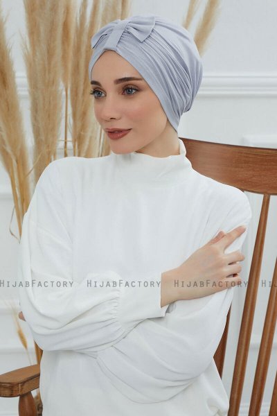 Agnes - Lysegrå Bomull Turban