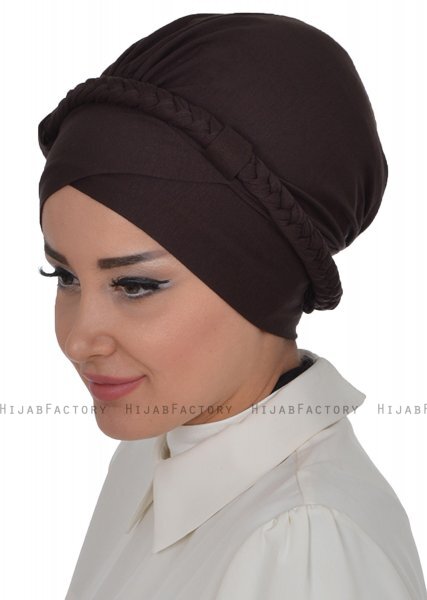 Olivia - Brun Bomull Turban - Ayse Turban