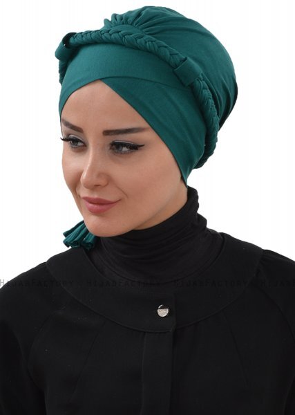 Olivia - Mørk Grønn Bomull Turban - Ayse Turban