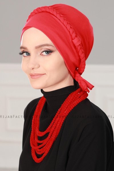 Olivia - Rød Bomull Turban - Ayse Turban