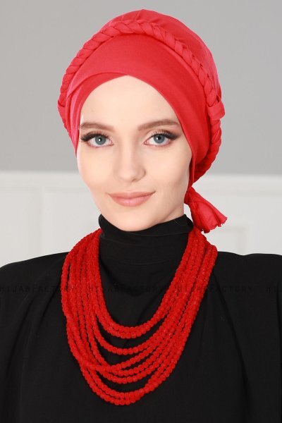 Olivia - Rød Bomull Turban - Ayse Turban