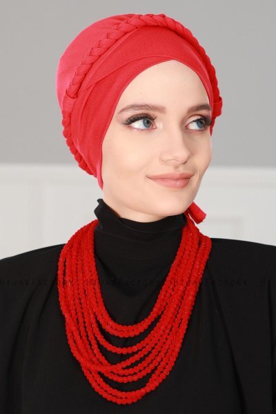 Olivia - Rød Bomull Turban - Ayse Turban