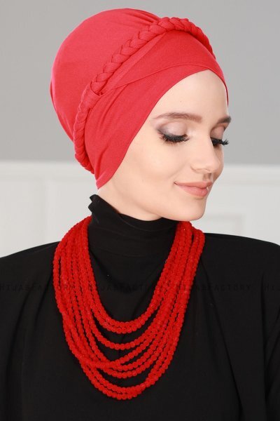 Olivia - Rød Bomull Turban - Ayse Turban
