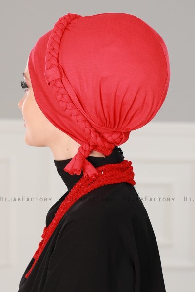 Olivia - Rød Bomull Turban - Ayse Turban