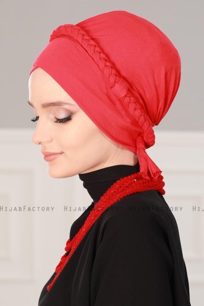 Olivia - Rød Bomull Turban - Ayse Turban