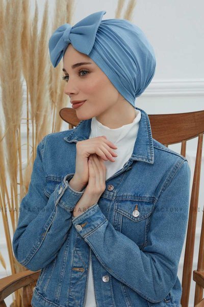 Julia - Sky Blue Bomull Turban