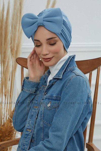 Julia - Sky Blue Bomull Turban