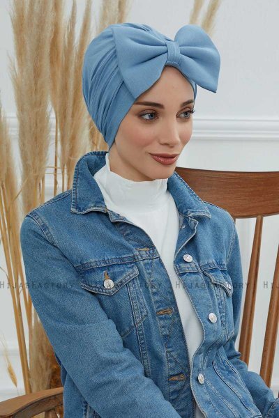 Julia - Sky Blue Bomull Turban