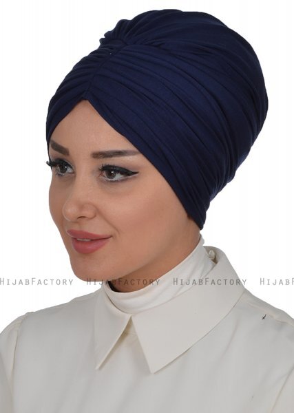 Wilma - Marineblå Bomull Turban - Ayse Turban