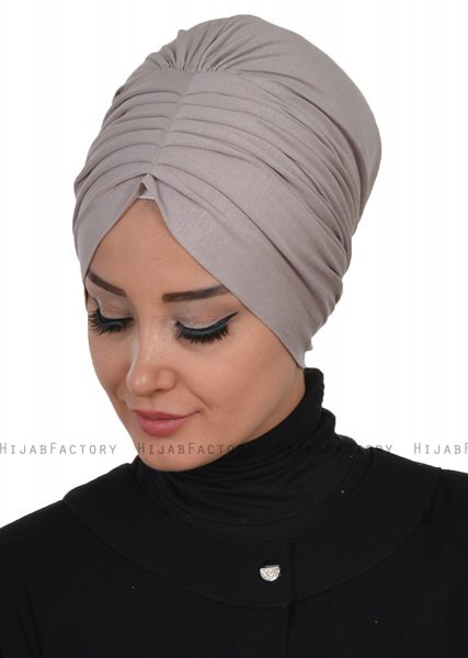 Wilma - Taupe Bomull Turban - Ayse Turban