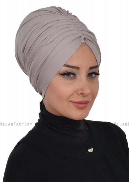 Wilma - Taupe Bomull Turban - Ayse Turban