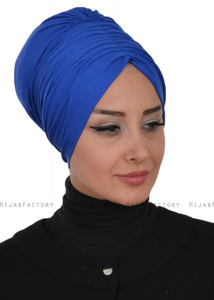 Wilma - Blå Bomull Turban - Ayse Turban