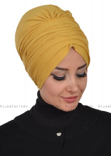 Wilma - Sennepsgul Bomull Turban - Ayse Turban