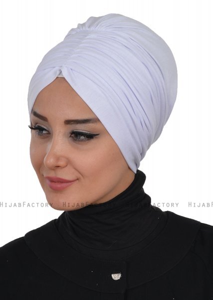 Wilma - Hvit Bomull Turban - Ayse Turban