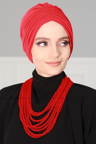 Wilma - Rød Bomull Turban - Ayse Turban
