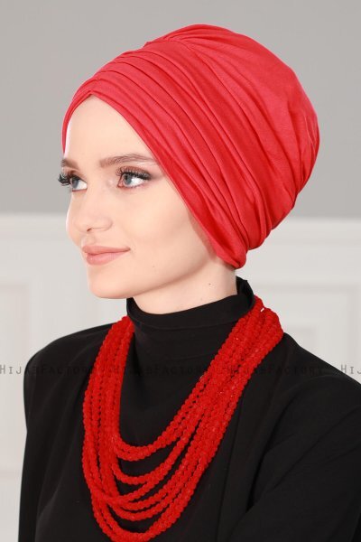 Wilma - Rød Bomull Turban - Ayse Turban