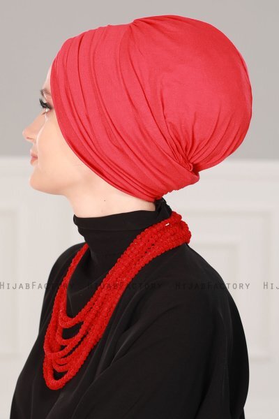 Wilma - Rød Bomull Turban - Ayse Turban