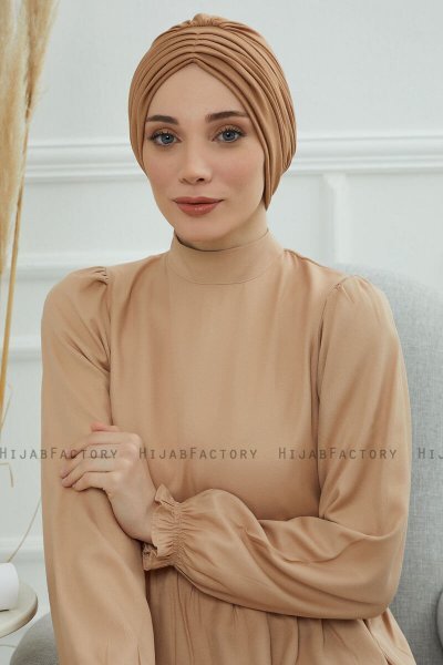 Wilma - Lysebrun Bomull Turban