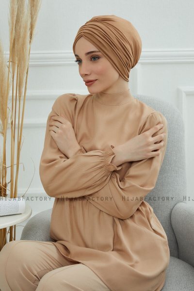 Wilma - Lysebrun Bomull Turban