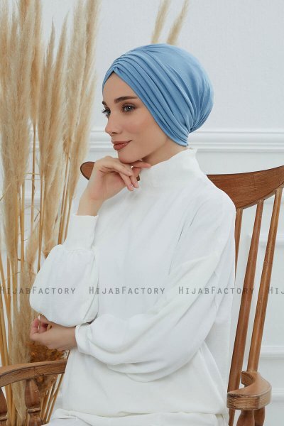 Wilma - Sky Blue Bomull Turban