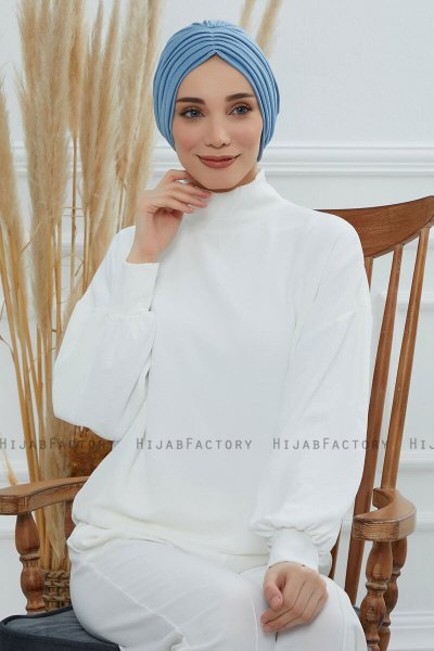 Wilma - Sky Blue Bomull Turban