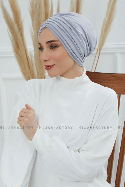 Wilma - Lysegrå Bomull Turban