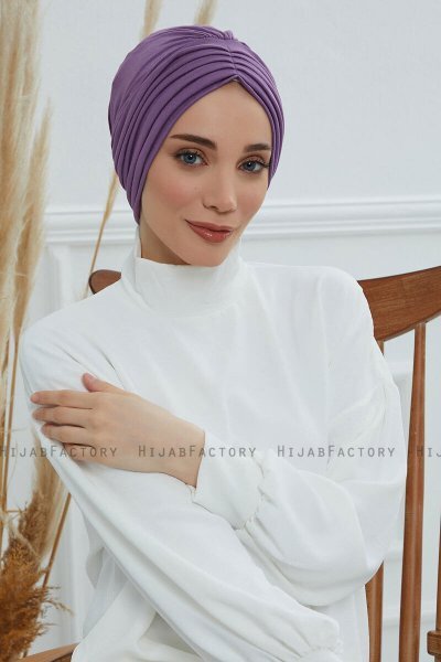 Wilma - Violet Bomull Turban