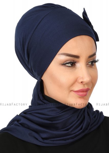 Bianca - Marineblå Bomull Turban
