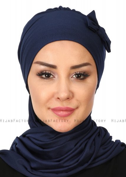 Bianca - Marineblå Bomull Turban