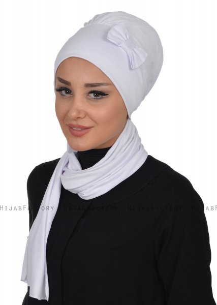 Bianca - Hvit Bomull Turban