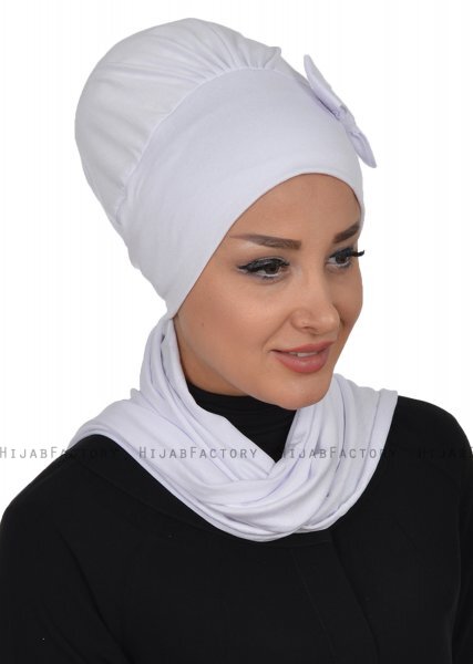 Bianca - Hvit Bomull Turban