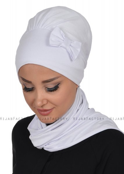 Bianca - Hvit Bomull Turban