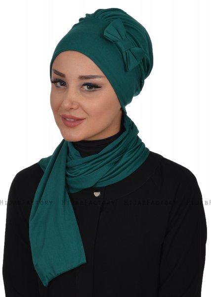 Bianca - Mørk Grønn Bomull Turban