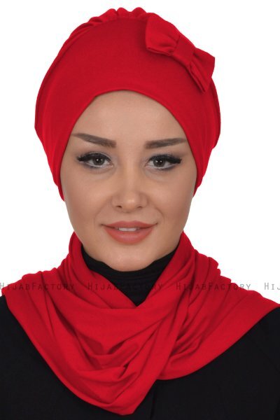 Bianca - Rød Bomull Turban