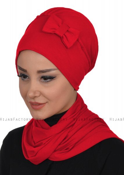 Bianca - Rød Bomull Turban