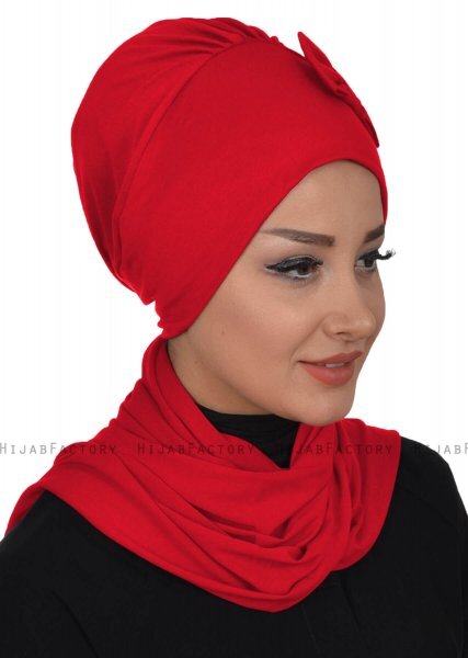 Bianca - Rød Bomull Turban