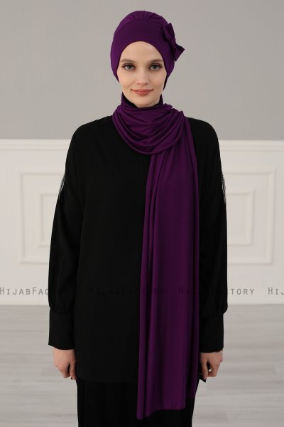 Bianca - Lilla Bomull Turban
