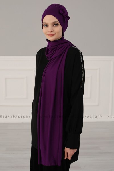 Bianca - Lilla Bomull Turban