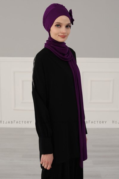 Bianca - Lilla Bomull Turban