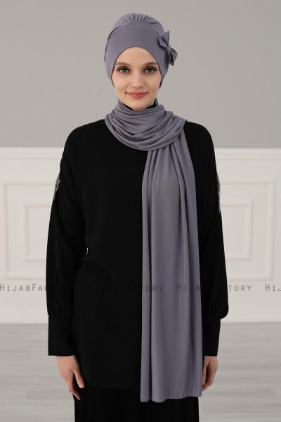 Bianca - Grå Bomull Turban