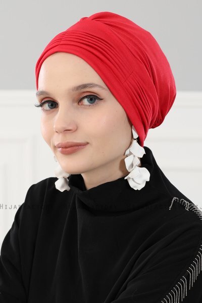 Linda - Rød Bomull Turban - Ayse Turban