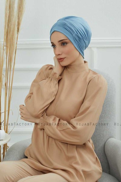 Linda - Sky Blue Bomull Turban
