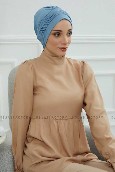 Linda - Sky Blue Bomull Turban