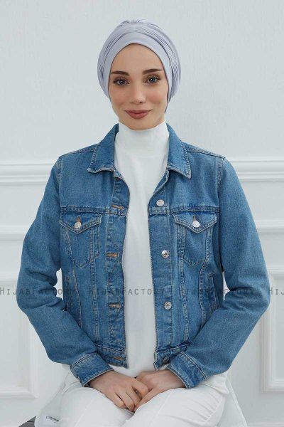 Linda - Lysegrå Bomull Turban