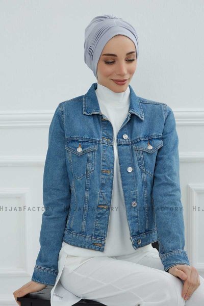 Linda - Lysegrå Bomull Turban